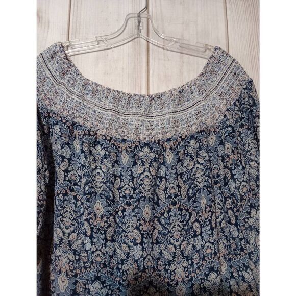 2 for 30 B Design Shirt Ladies Extra Large Blue Semi Sheer Sleeves - Picture 3 of 9